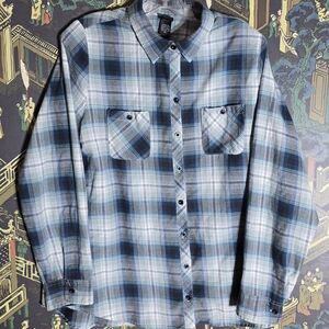 Disney Ladies Button Front Flannel Shirt Take Me To Neverland on Back Sz XL
